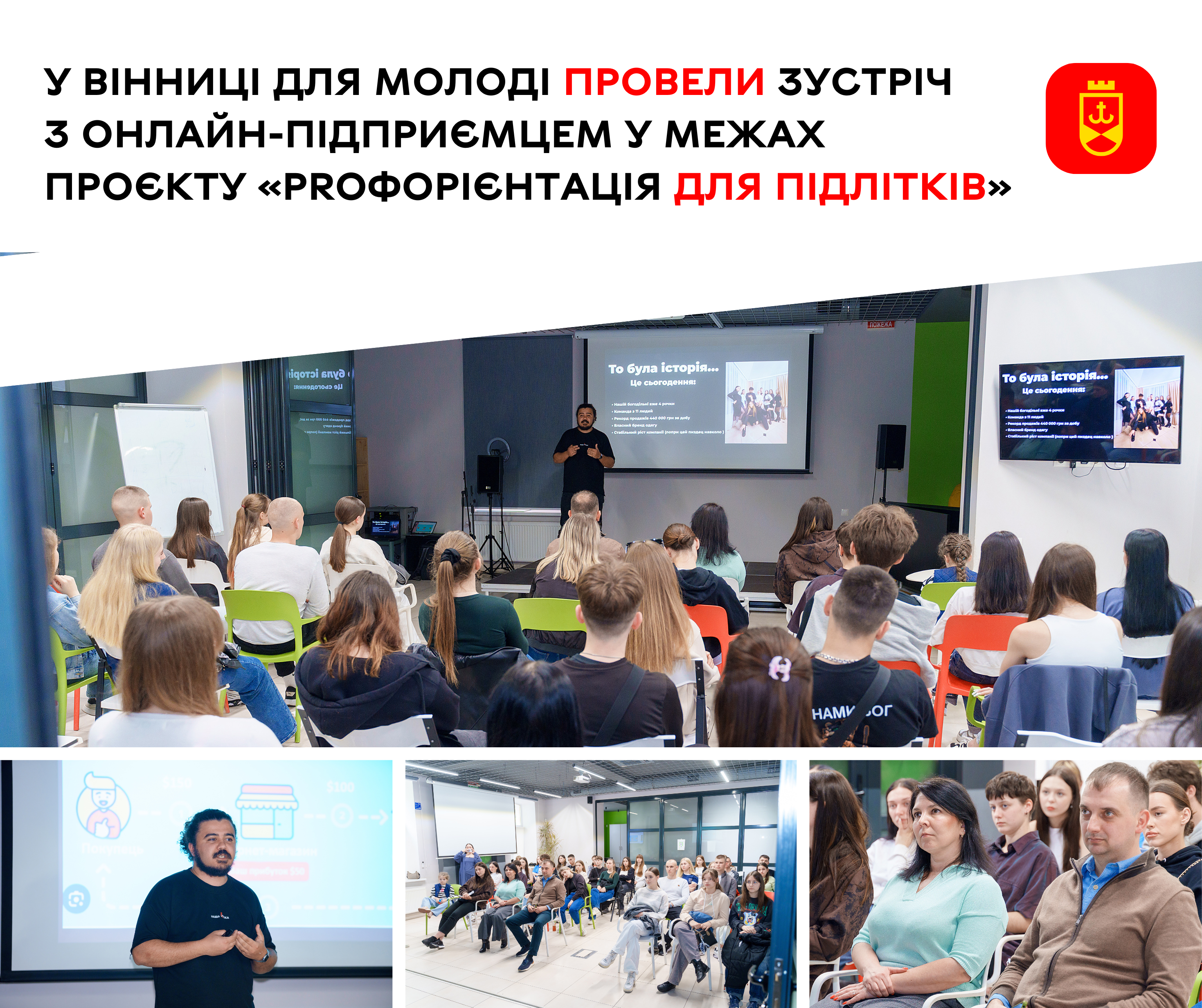 У Вінниці для молоді провели зустріч з онлайн-підприємцем у межах проєкту «PROфорієнтація для підлітків»